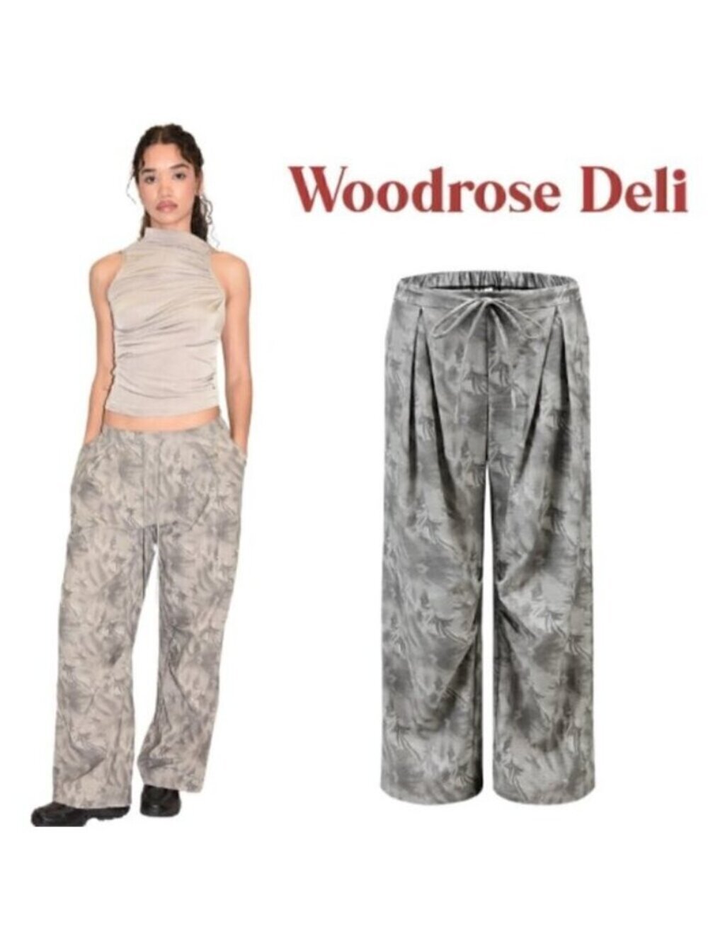 Woodrose Deli Sport  Everyday Fluid  Watercolor Camo Pants Retail $169.00 NWT